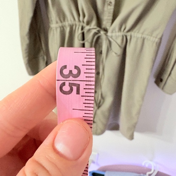 BEACHLUNCHLOUNGE Olive Green Utility Fall Shirt Dress Womens S Casual Earthy - Picture 7 of 7